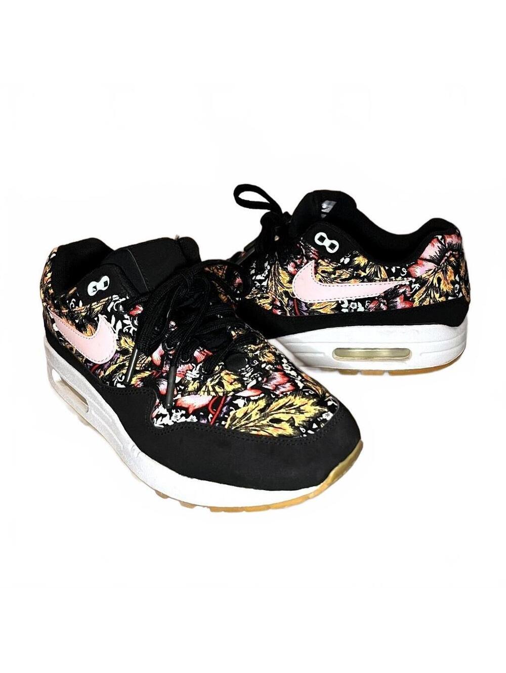 Nike Air Max 1 QS Floral Black Pink Gum Women’s Size 8